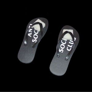 UFO Anti Social Social Club Black and White Flip-Flops